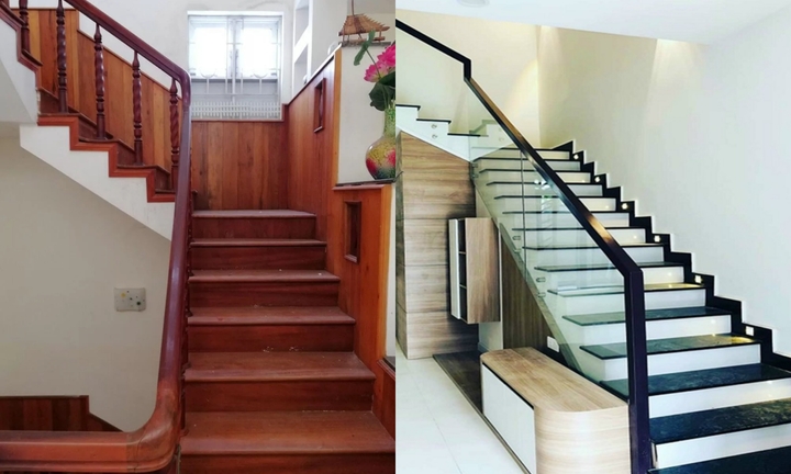 Xây nhà nên làm cầu thang kính hay gỗ?
