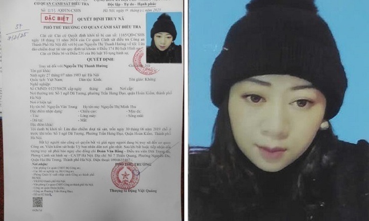 Truy nã đối tượng Nguyễn Thị Thanh Hường