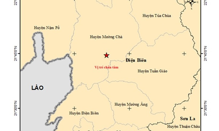 Động đất mạnh 3.5 độ richter ở Điện Biên