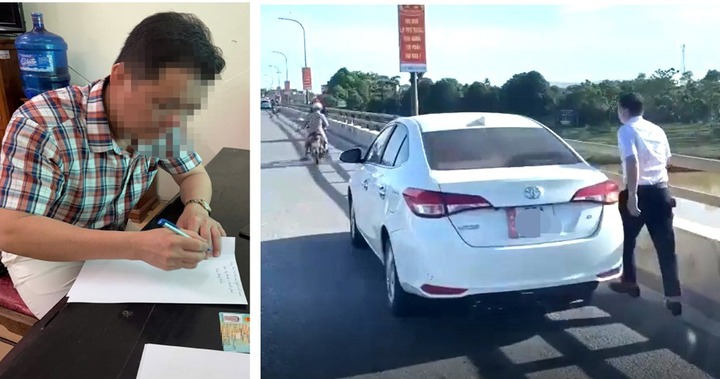 Vụ người đàn ông đậu xe giữa cầu, vứt đồ xuống sông ở Thanh Hóa: Bị phạt 13,5 triệu đồng, lộ danh tính tài xế