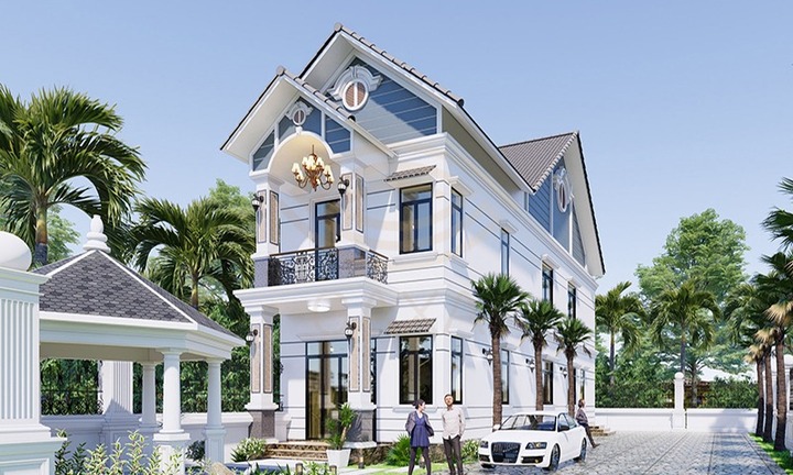 Mẫu nhà 1 trệt 1 lầu ở nông thôn