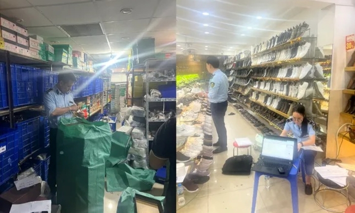 Tạm giữ 2.570 sản phẩm giày dép trị giá hơn 2,43 tỷ đồng tại cửa hàng ở Cầu Giấy