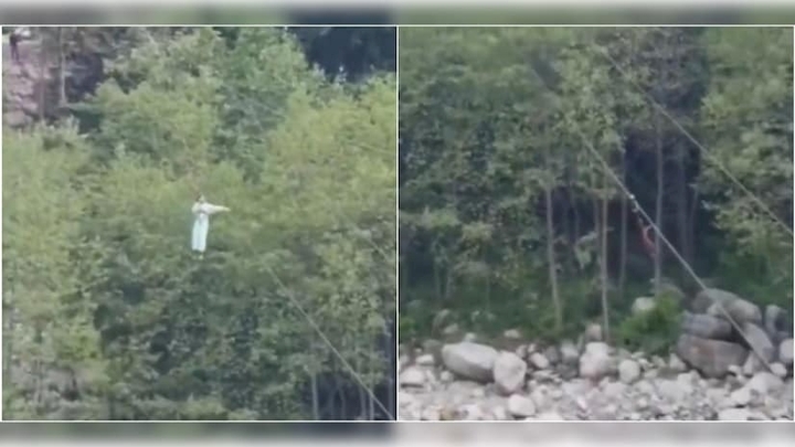 Clip: Kinh hãi bé gái 12 tuổi rơi tự do từ độ cao hơn 9m xuống bãi đá khi chơi trượt zipline