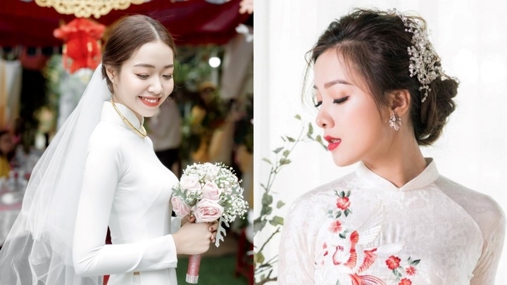 Các kiểu tóc mặc áo dài cưới