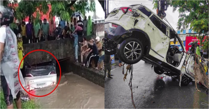 Ô tô chở sản phụ vừa sinh con lao xuống kênh, 4 người trong một gia đình tử vong thương tâm ở Ấn Độ