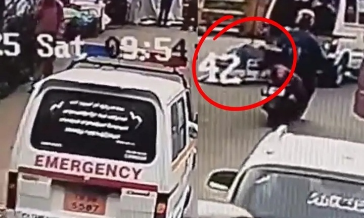 Clip: Thót tim trước khoảnh khắc bệnh nhân bất ngờ rơi khỏi xe cứu thương khi đang di chuyển