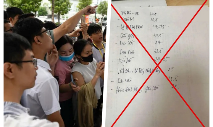 Lan truyền tờ giấy viết tay được cho là điểm chuẩn vào lớp 10, Sở GD&ĐT Hà Nội lên tiếng