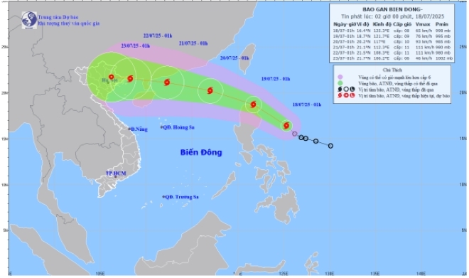 Áp thấp nhiệt đới mạnh lên thành bão Wipha, hướng về khu vực Biển Đông