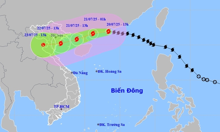 Bão Wipha mạnh lên cấp 12 giật cấp 15, cách Quảng Ninh - Hải Phòng hơn 600km