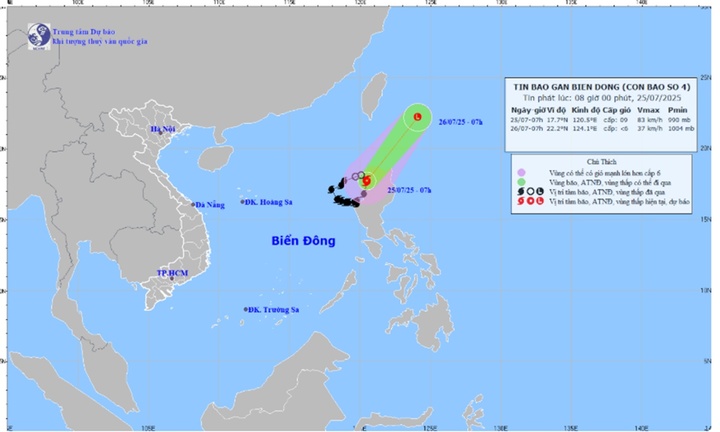 Bão số 4 Cỏ May giật cấp 12, đổ bộ vào đâu?