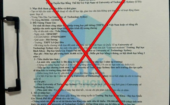 Trường ĐH Bách khoa TP.HCM phát cảnh báo khẩn cấp về học bổng lừa đảo