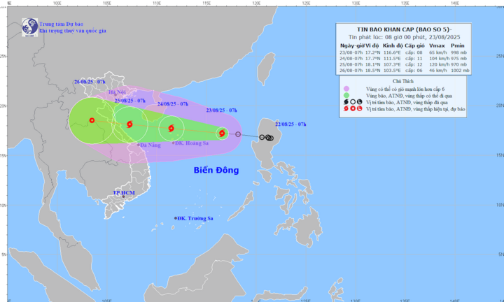 Tin khẩn cấp về cơn bão số 5