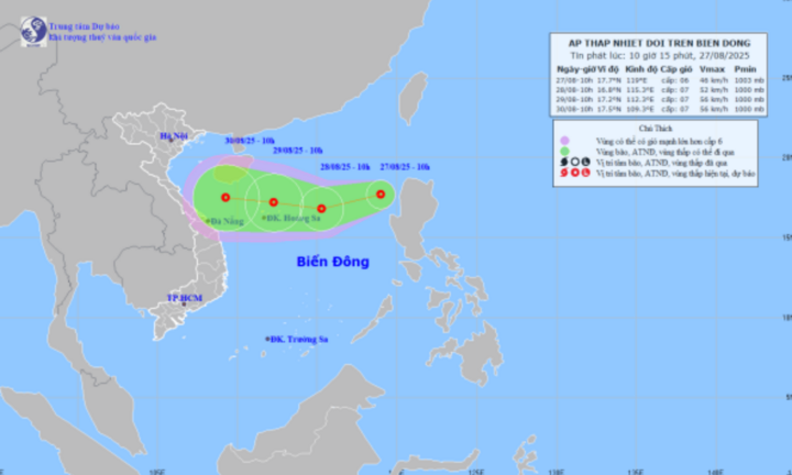 Bão số 5 vừa tan, Biển Đông lại tiếp tục đón áp thấp nhiệt đới mới giật cấp 8