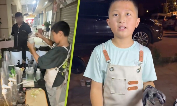 Bán trà sữa ở chợ đêm, nam sinh 11 tuổi kiếm hơn chục triệu đồng mỗi tháng