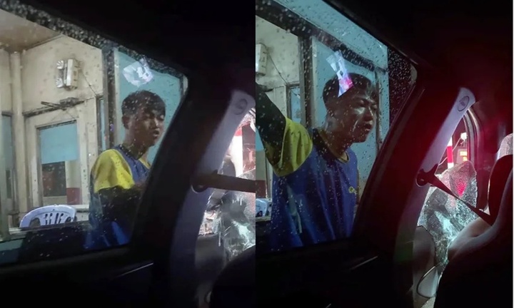 Lấy lời khai đối tượng chặn đầu xe taxi để chửi bới, đập bể kính 