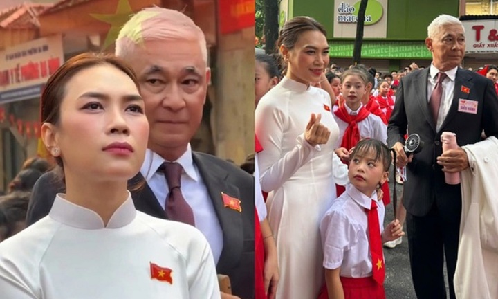 Người đàn ông đặc biệt luôn kề cận Mỹ Tâm trong lễ diễu binh là ai?