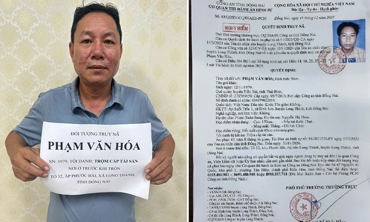 Đối tượng truy nã Phạm Văn Hóa bị bắt