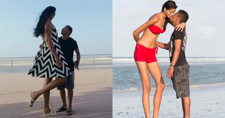 Hôn nhân cổ tích của người phụ nữ cao 2,05m và chồng cao 1,62m