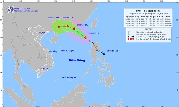 Cơn bão số 8 có tên quốc tế MITAG giật cấp 10 vừa hình thành trên biển Đông