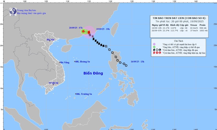 Tin tức dự báo thời tiết hôm nay (20/9): Bão số 8 suy yếu 