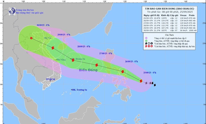 Tin mới nhất về cơn bão Bualoi cấp 12, giật cấp 15
