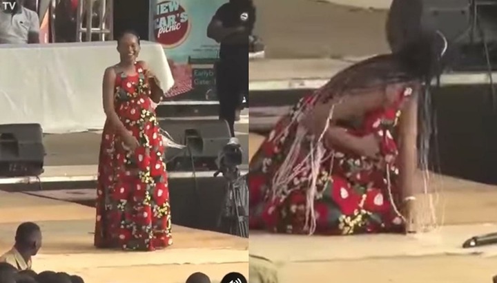 Nữ ca sĩ trẻ lên cơn đau đẻ, gục ngã xuống sân khấu khi đang biểu diễn