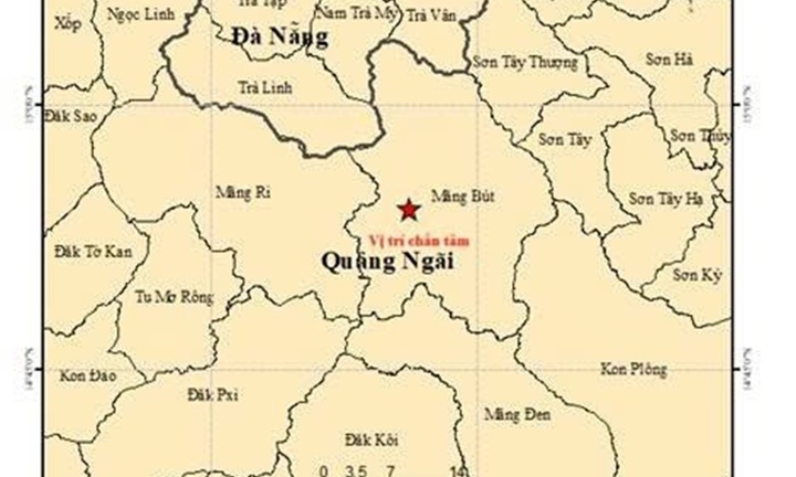 Quảng Ngãi hứng chịu 6 trận động đất trong 2 ngày, mạnh nhất 3,6 độ richter