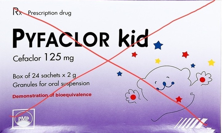 Thu hồi toàn quốc lô thuốc Cốm pha hỗn dịch uống Pyfaclor Kid 