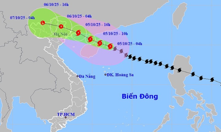 Bão số 11 Matmo khả năng đạt cực đại vào trưa nay (5/10), dự báo lượng mưa tại Hà Nội