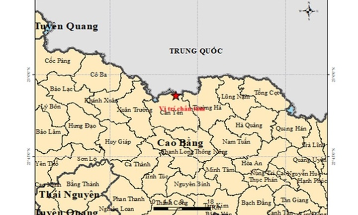Cao Bằng xảy ra động đất mạnh 3,4 độ 