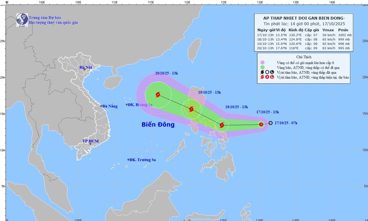 Tin áp thấp nhiệt đới gần biển Đông: Giật cấp 9, đang mạnh lên