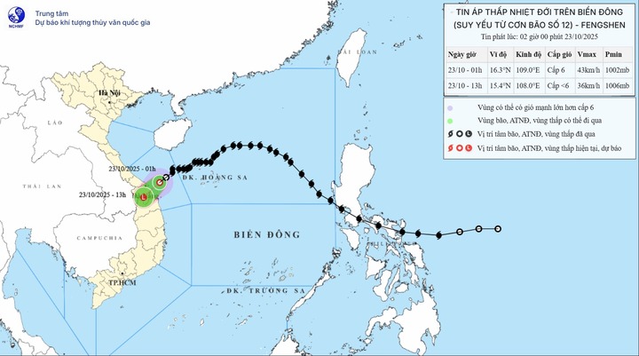 Bão Thần Gió suy yếu thành áp thấp nhiệt đới, miền Trung mưa rất to