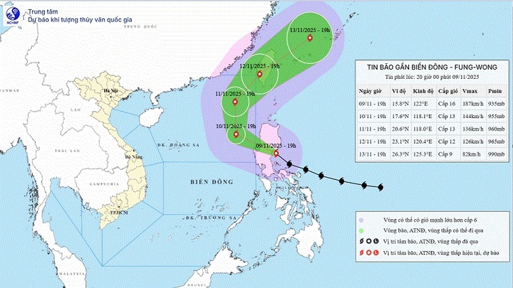 Tin tức dự báo thời tiết hôm nay (10/11): Bão Phượng Hoàng di chuyển vào biển Đông