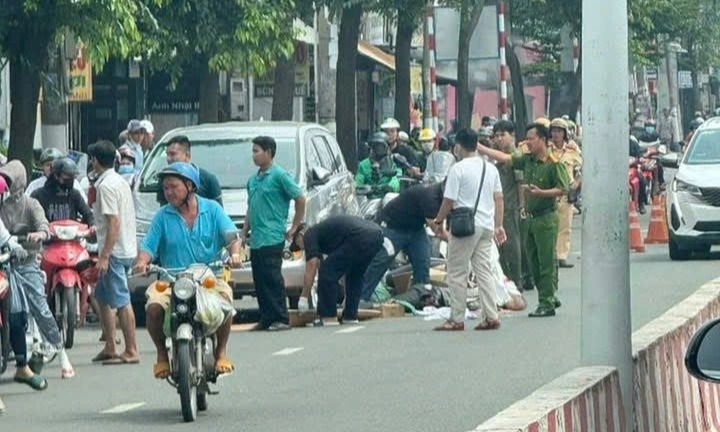 Nam shipper bị xe container đầu kéo cán trúng, tử vong thương tâm