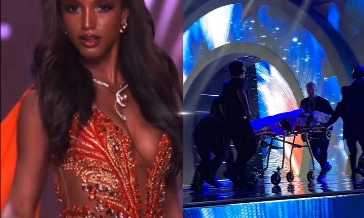 Thí sinh Miss Universe bước hụt, ngã khỏi sân khấu, nhập viện ngay trong đêm