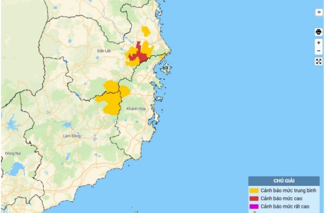 Cảnh báo lũ quét, sạt lở đất do mưa lũ ở các tỉnh Đắk Lắk, Khánh Hòa và Lâm Đồng
