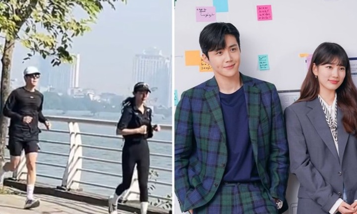 Clip Suzy cùng Kim Seon Ho chạy bộ ở Hà Nội gây sốt