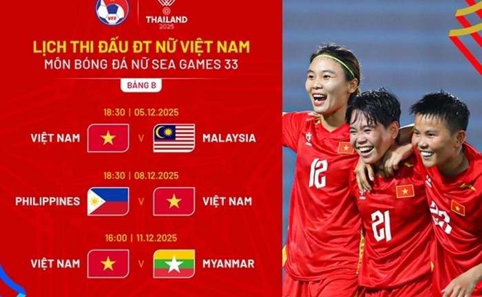 Lịch thi đấu bóng đá Nữ Sea Games 33