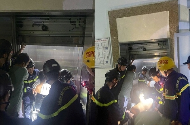 Đà Nẵng: Giải cứu 3 người mắc kẹt trong thang máy bệnh viện giữa đêm 