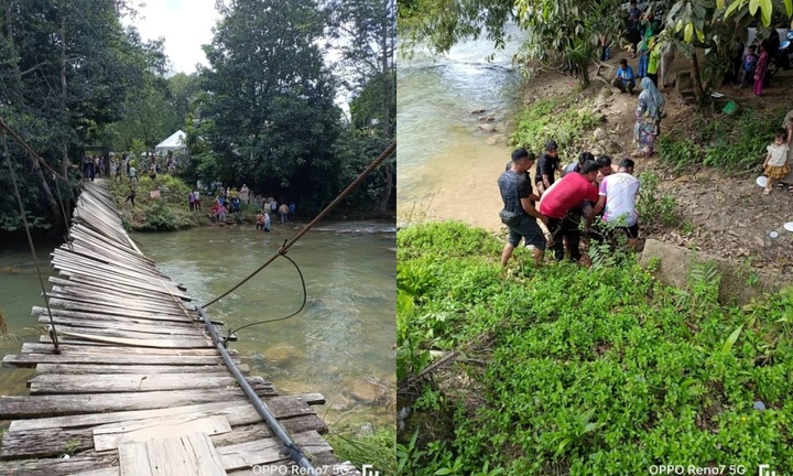 Sập cầu khi đoàn rước dâu đi qua, 50 người rơi xuống sông