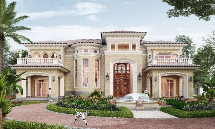 Thiết kế mẫu biệt thự 2 tầng kiểu Pháp