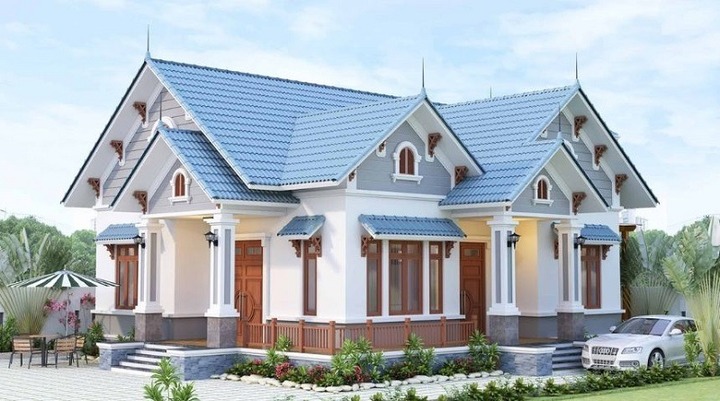 Mẫu biệt thự 1 tầng 4 phòng ngủ