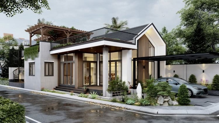 Mẫu biệt thự 1 tầng tân cổ điển