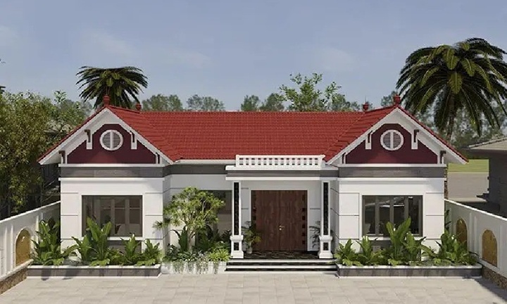 Mẫu nhà cấp 4 chữ U đẹp
