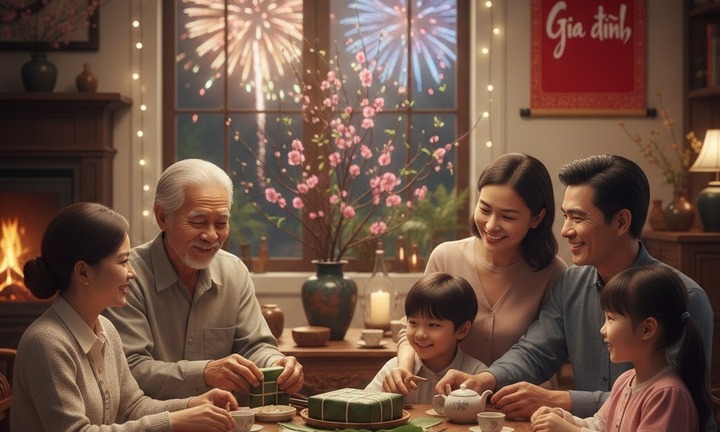 Tết không nằm ở bánh chưng, giò chả hay pháo hoa rực rỡ, mà Tết nằm ở hai tiếng: Gia đình