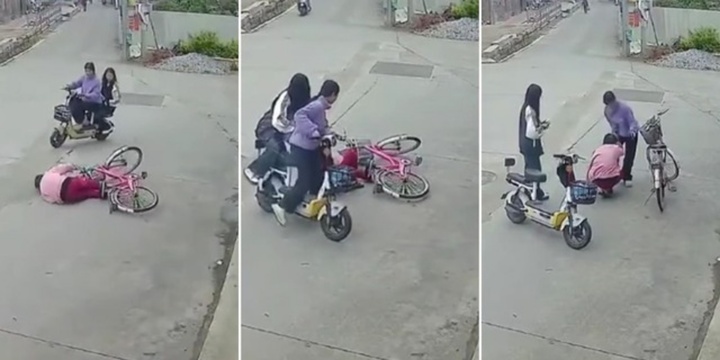 Clip: Thấy cụ bà ngã xe liền giúp đỡ, 2 nữ sinh nhận “cú sốc” 844 triệu đồng