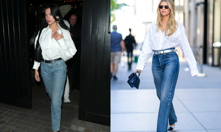 Bí kíp mặc đẹp áo sơ mi trắng và quần jeans xanh