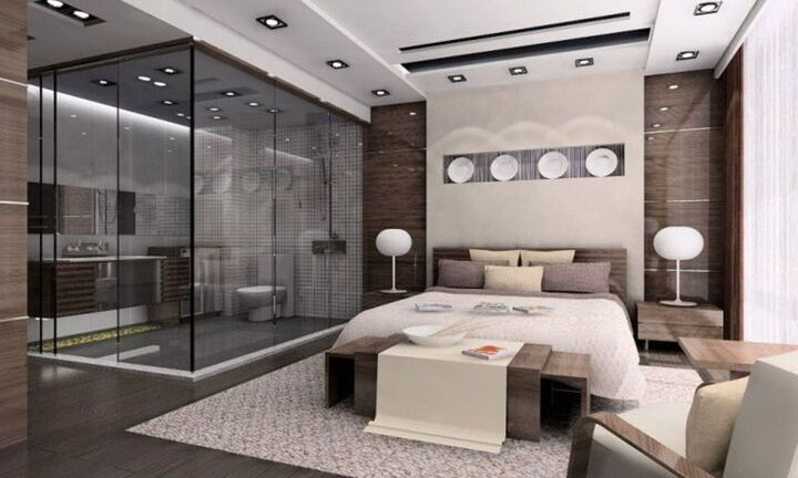 Mẫu phòng ngủ kết hợp nhà vệ sinh