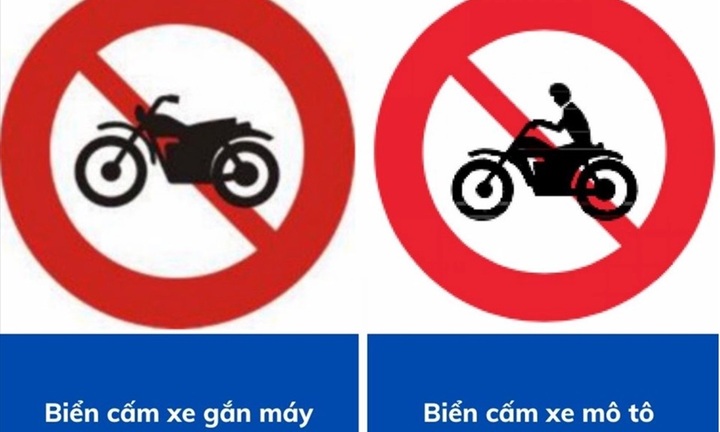 Biển báo cấm xe gắn máy trông thế nào? Khác gì với biển cấm xe máy?