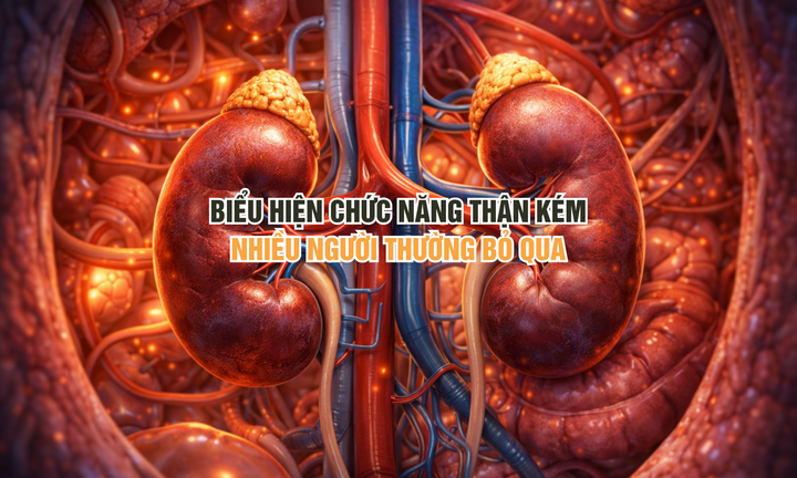 Biểu hiện chức năng thận kém nhiều người thường bỏ qua